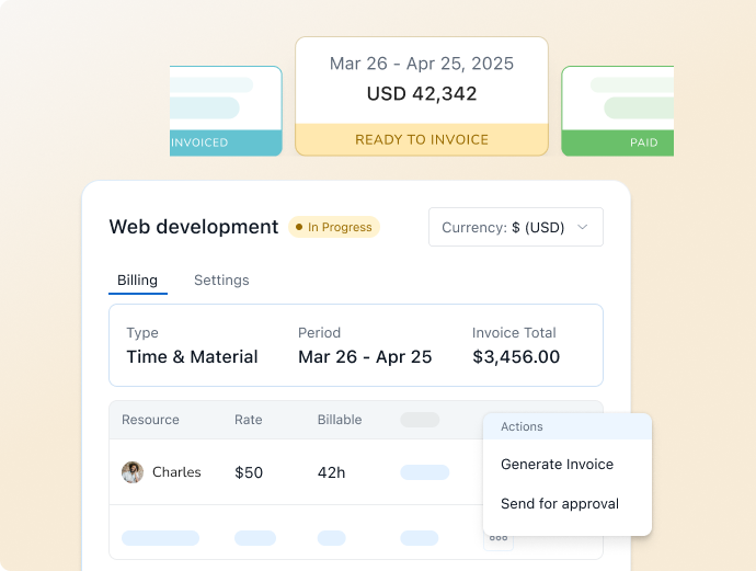 Time tracking section